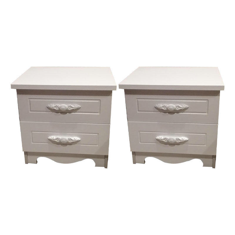 Modern Solid Wood Nightstand Legs Included Bedside Cabinet with 2 Drawers