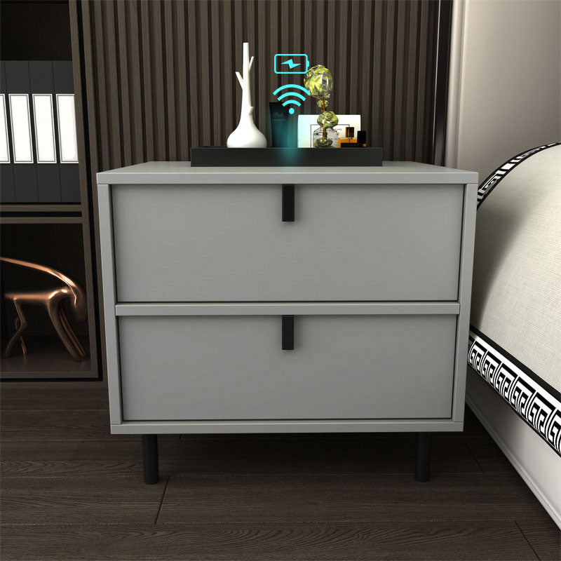 Modern Solid Wood Nightstand Legs Included Bedside Cabinet with 2 Drawers