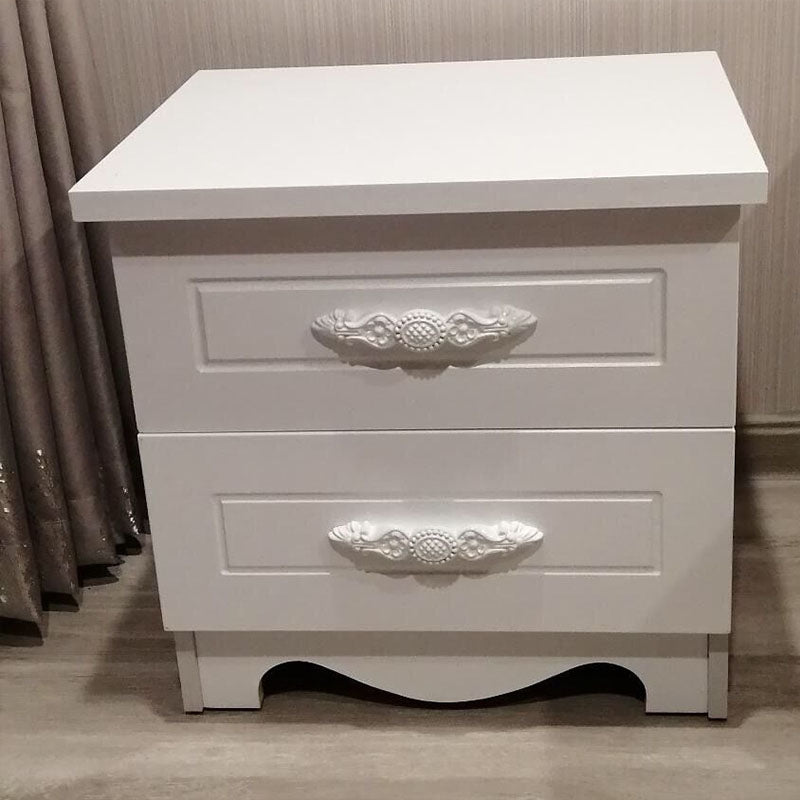 Modern Solid Wood Nightstand Legs Included Bedside Cabinet with 2 Drawers