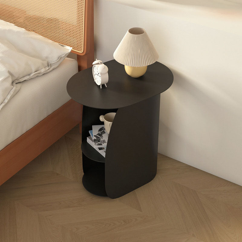 Modern Metal Night Table Lower Shelf Bedside Cabinet for Bedroom