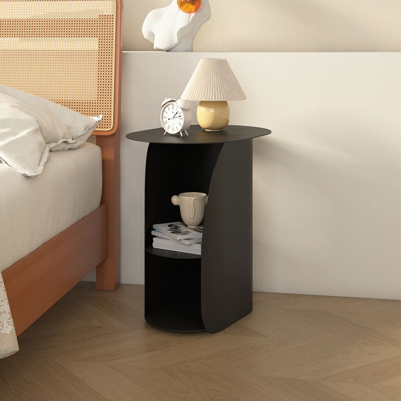 Modern Metal Night Table Lower Shelf Bedside Cabinet for Bedroom