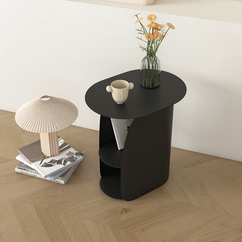 Modern Metal Night Table Lower Shelf Bedside Cabinet for Bedroom