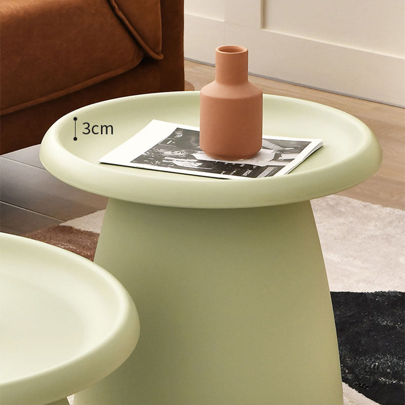 Modern Round Bedside Cabinet Plastic Nightstand, 20"L X 20"W X 17.5"H