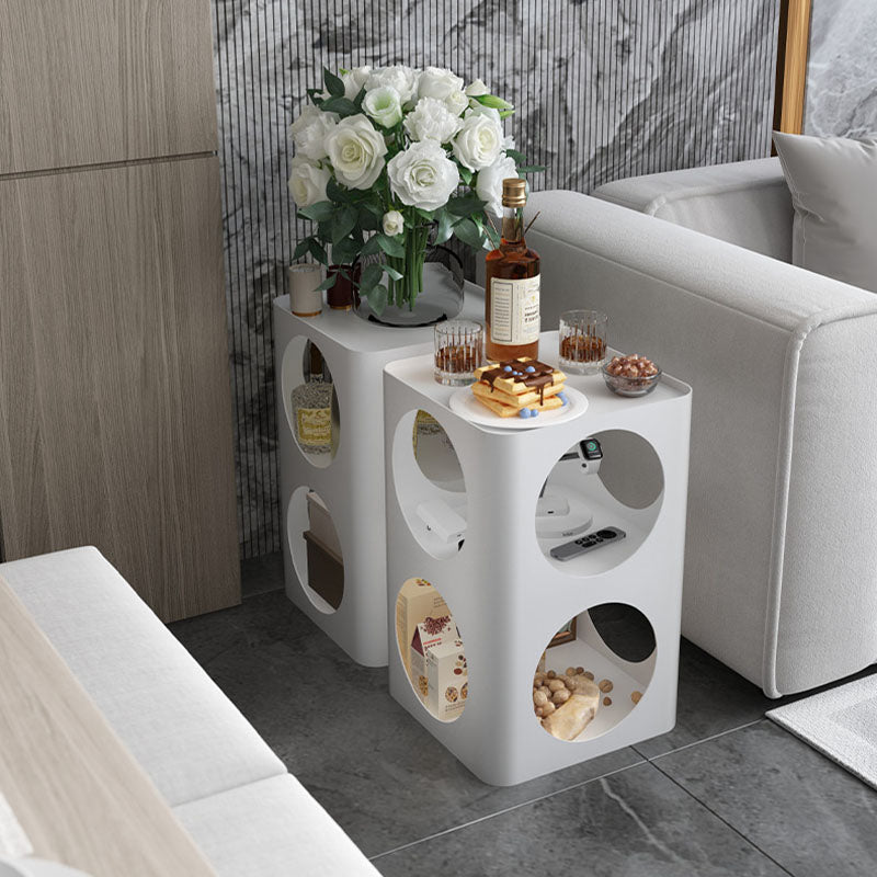 Modern Open Storage Bedside Cabinet Metal Night Table for Bedroom