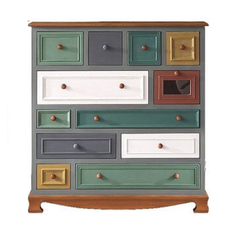 Nautical Bedroom Storage Chest Wooden Vertical Chest with 12 Drawers