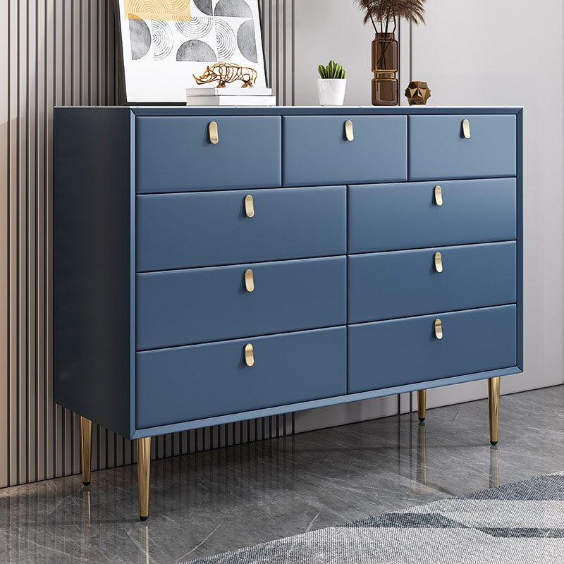 15.6-inch Width Glam Dresser Stone Storage Chest with 9 Drawers