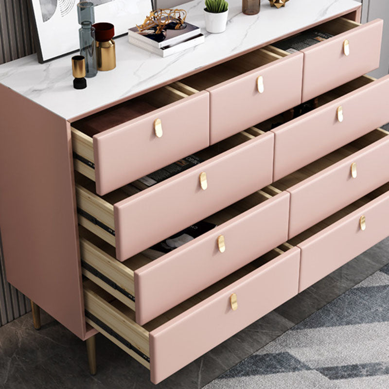 15.6-inch Width Glam Dresser Stone Storage Chest with 9 Drawers