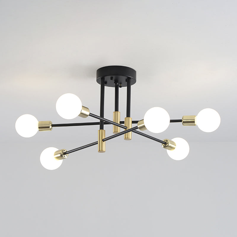 Nordic Style Black Ceiling Light Ball Shape Glass Shade Ceiling Lamp for Living Room