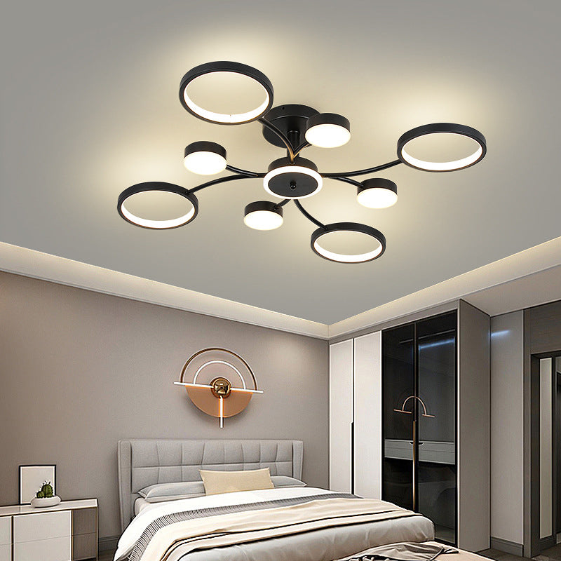 Modern Round Flush Ceiling Lights Metal Multiple-Light Ceiling Lighting