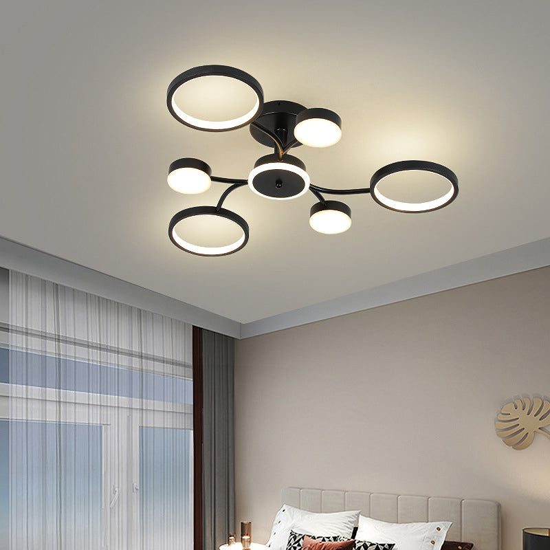 Modern Round Flush Ceiling Lights Metal Multiple-Light Ceiling Lighting