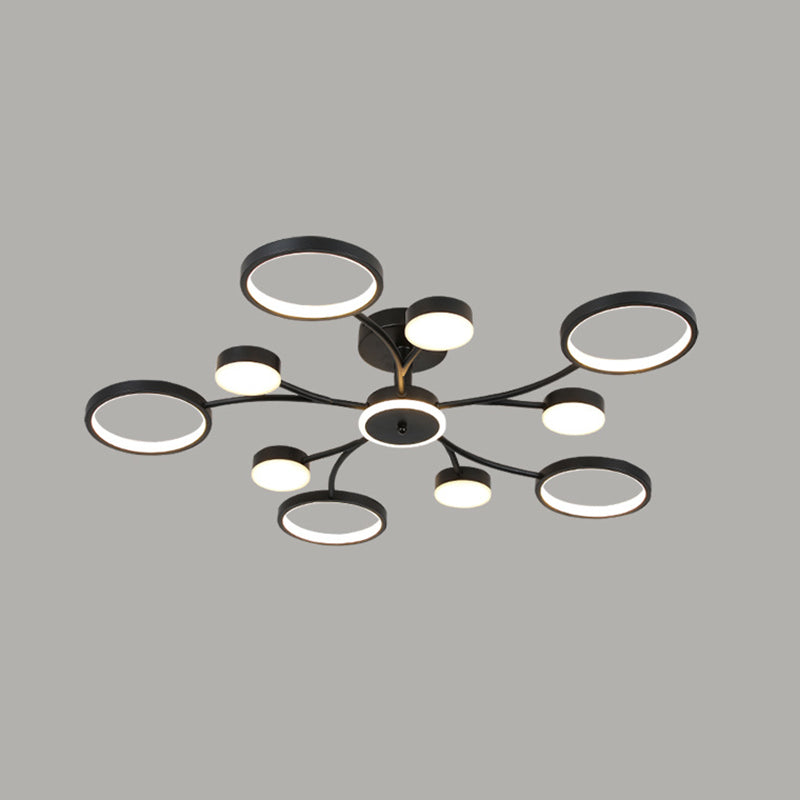 Modern Round Flush Ceiling Lights Metal Multiple-Light Ceiling Lighting