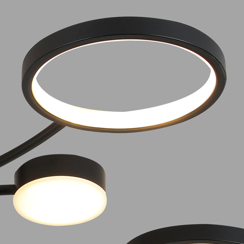 Modern Round Flush Ceiling Lights Metal Multiple-Light Ceiling Lighting