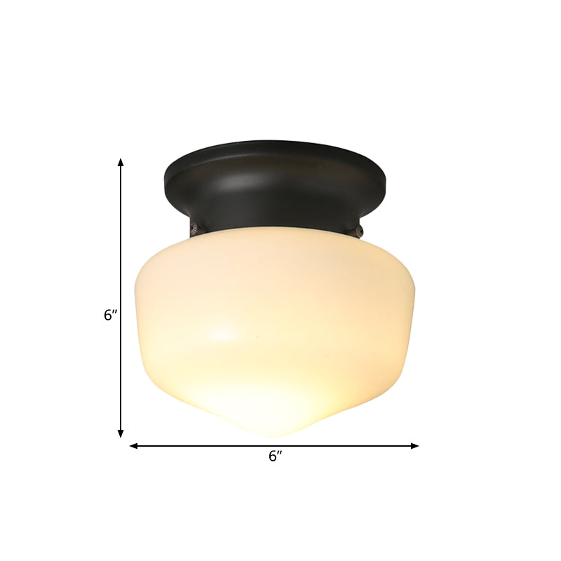 Contemporain 1 Light Flush Mount avec une nuance en verre de lait