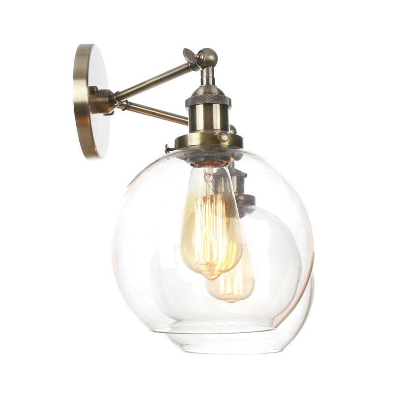 Industrial Vanity Lights Glass 2-Light Vanity Light Fixtures