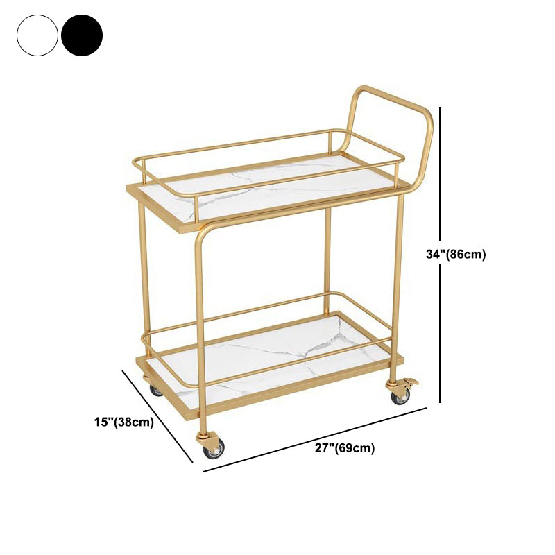 33.86" High Modern Rectangle Prep Table Rolling Metal Prep Table for Home