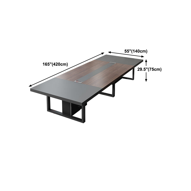 Industrial Writing Desk Rectangular Writing Desk with Metal Legs