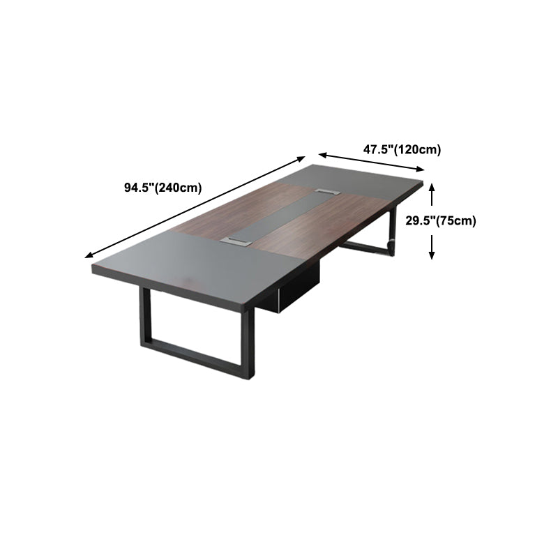 Industrial Writing Desk Rectangular Writing Desk with Metal Legs