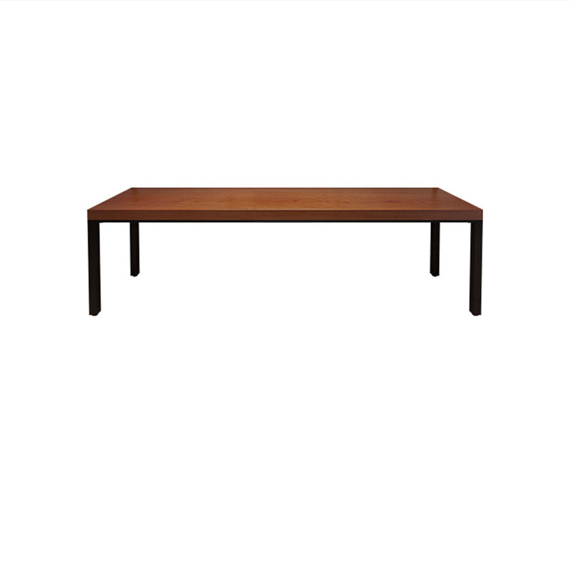 Modern Solid Wood Office Desk Rectangular Home Writing Desk in Brown