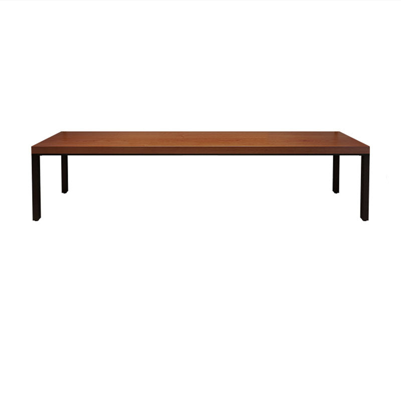 Modern Solid Wood Office Desk Rectangular Home Writing Desk in Brown