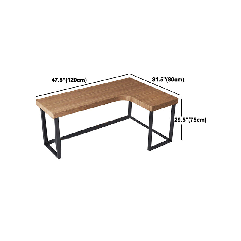 L-Shape Writing Desk Industrial Writing Desk with Metal Legs