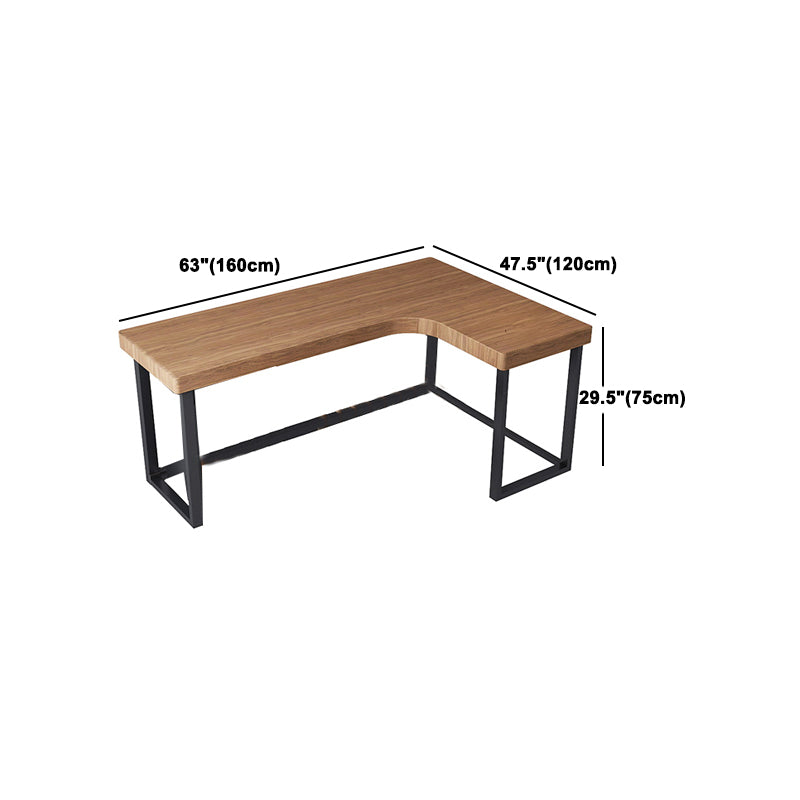 L-Shape Writing Desk Industrial Writing Desk with Metal Legs