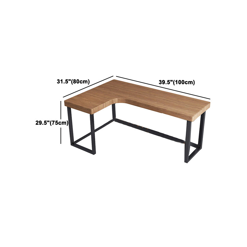 L-Shape Writing Desk Industrial Writing Desk with Metal Legs