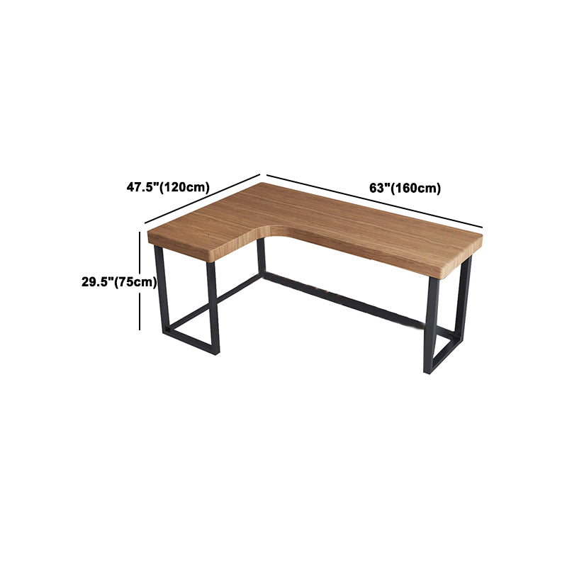 L-Shape Writing Desk Industrial Writing Desk with Metal Legs