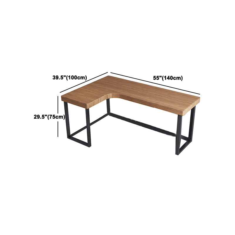 L-Shape Writing Desk Industrial Writing Desk with Metal Legs