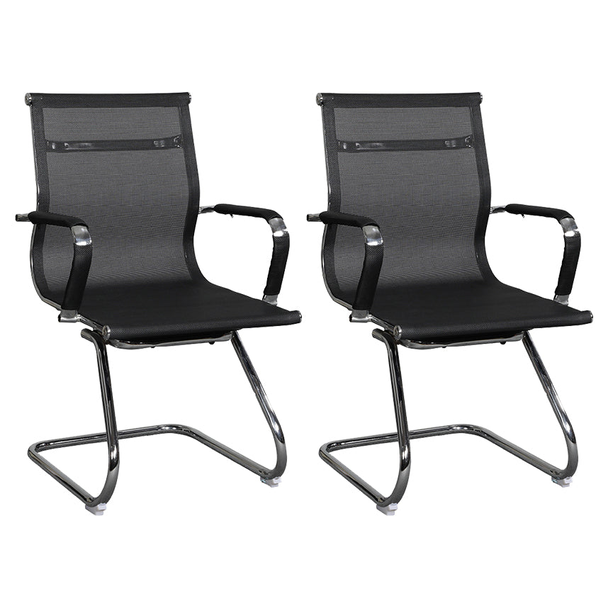 Modern Black Desk Chair with Breathable AirGrid Seat and Back Side Chair