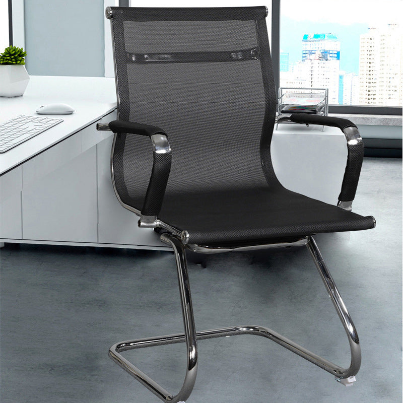 Modern Black Desk Chair with Breathable AirGrid Seat and Back Side Chair