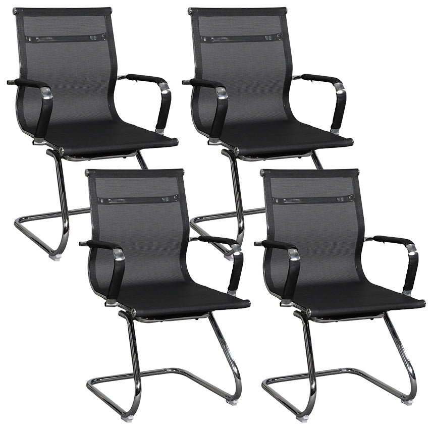 Modern Black Desk Chair with Breathable AirGrid Seat and Back Side Chair