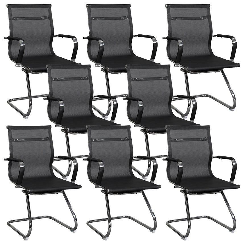 Modern Black Desk Chair with Breathable AirGrid Seat and Back Side Chair