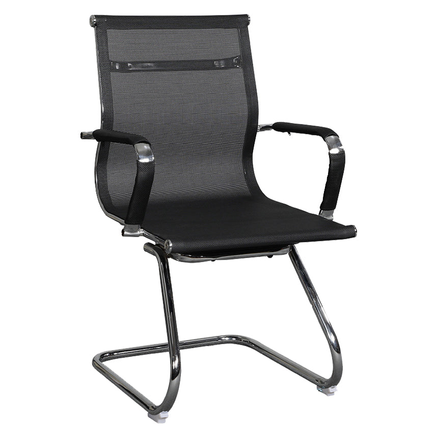 Modern Black Desk Chair with Breathable AirGrid Seat and Back Side Chair