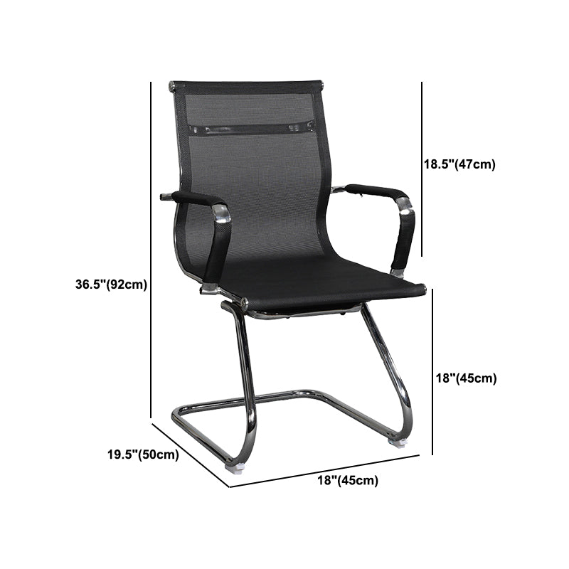 Modern Black Desk Chair with Breathable AirGrid Seat and Back Side Chair