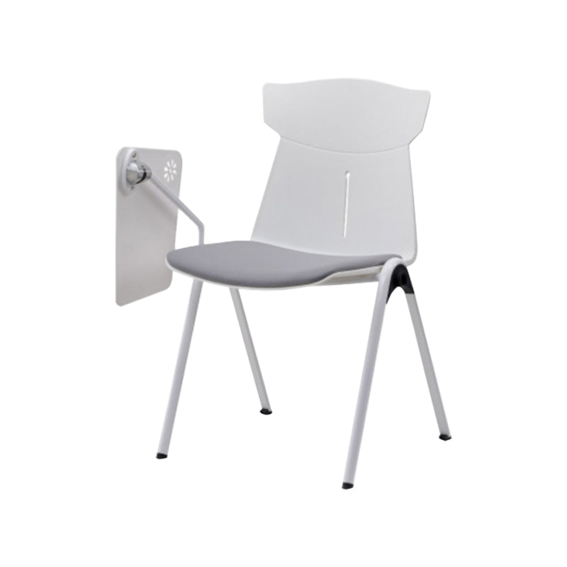 Modern Armless Chair No Wheels Mid-Back Plastic Chair in Gray/Orange