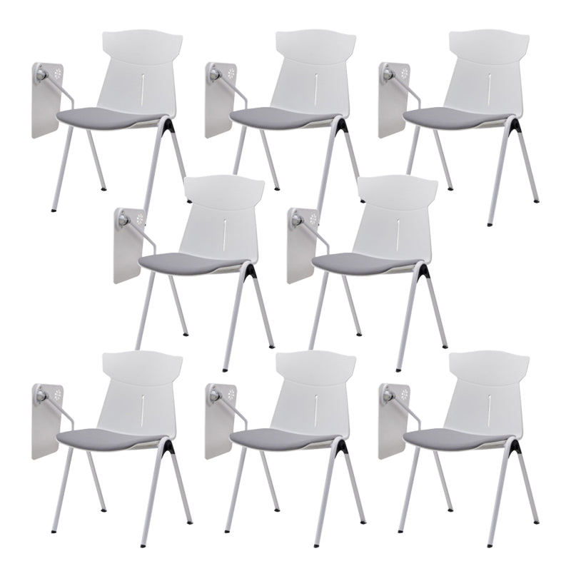 Modern Armless Chair No Wheels Mid-Back Plastic Chair in Gray/Orange