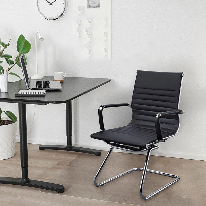 Contemporary PU Computer Chair No Wheels No Distressing Office Chair