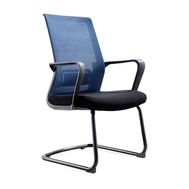 Modern Breathable AirGrid Arm Chair Microfiber Blue Desk Mid-Back Chair