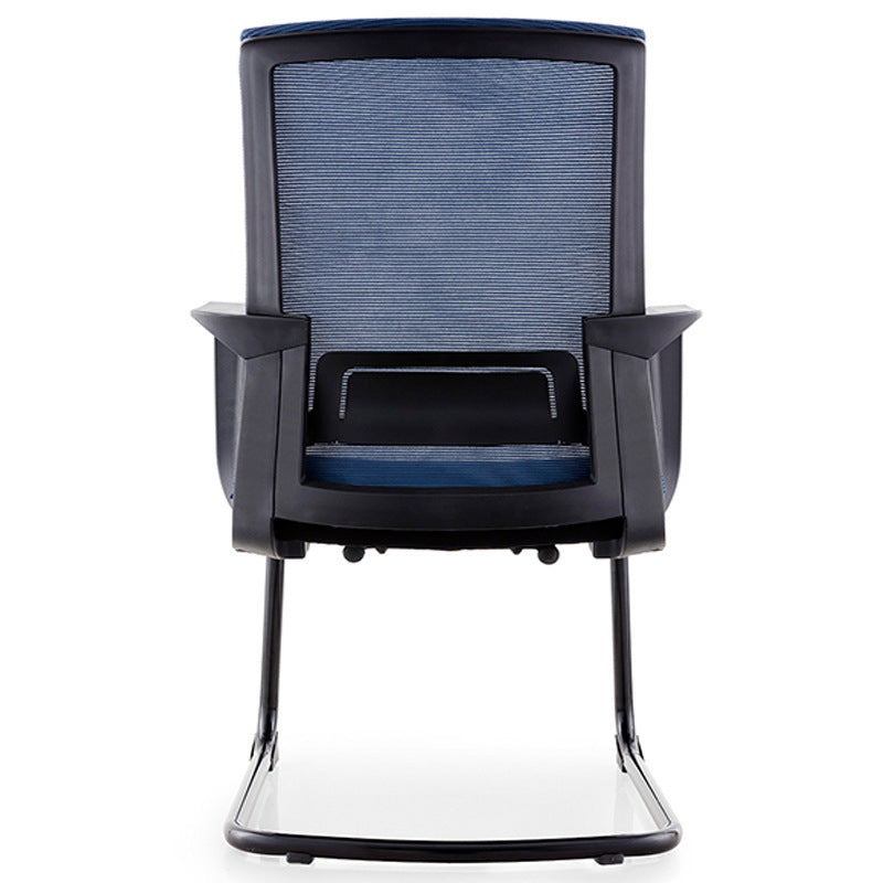 Modern Breathable AirGrid Arm Chair Microfiber Blue Desk Mid-Back Chair