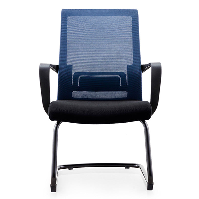 Modern Breathable AirGrid Arm Chair Microfiber Blue Desk Mid-Back Chair