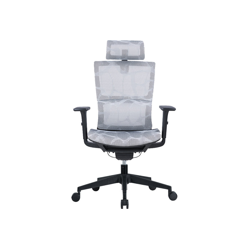 Modern Tilt Mechanism Swivel Chair Ergonomic Gray Mesh Desk Chair