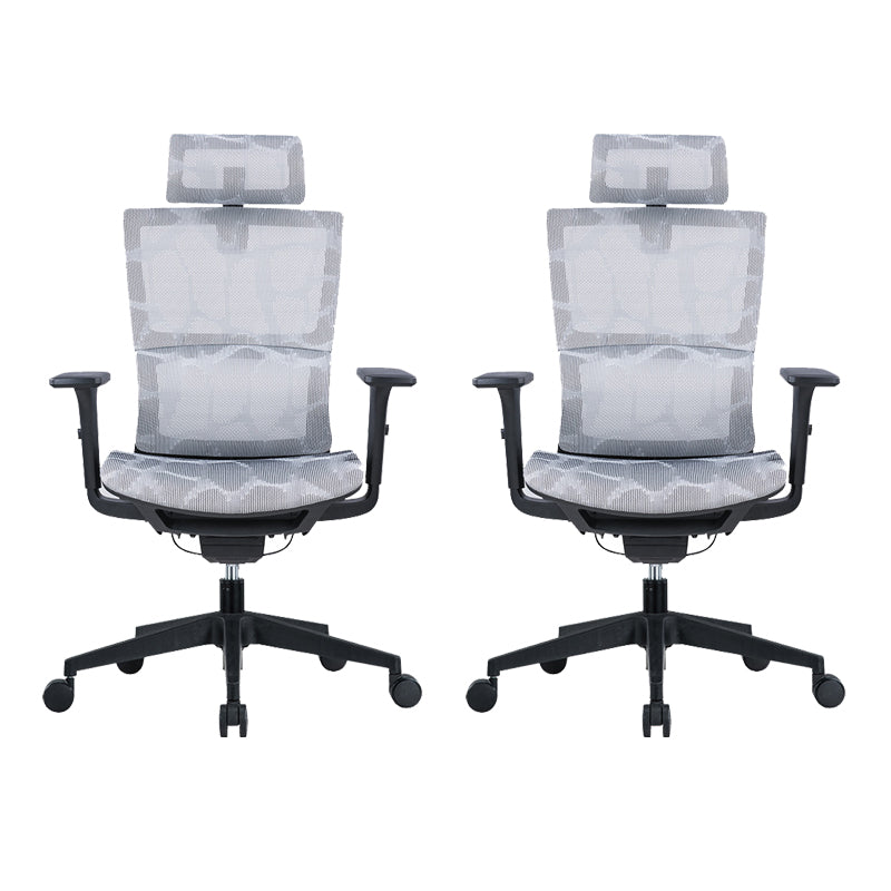 Modern Tilt Mechanism Swivel Chair Ergonomic Gray Mesh Desk Chair