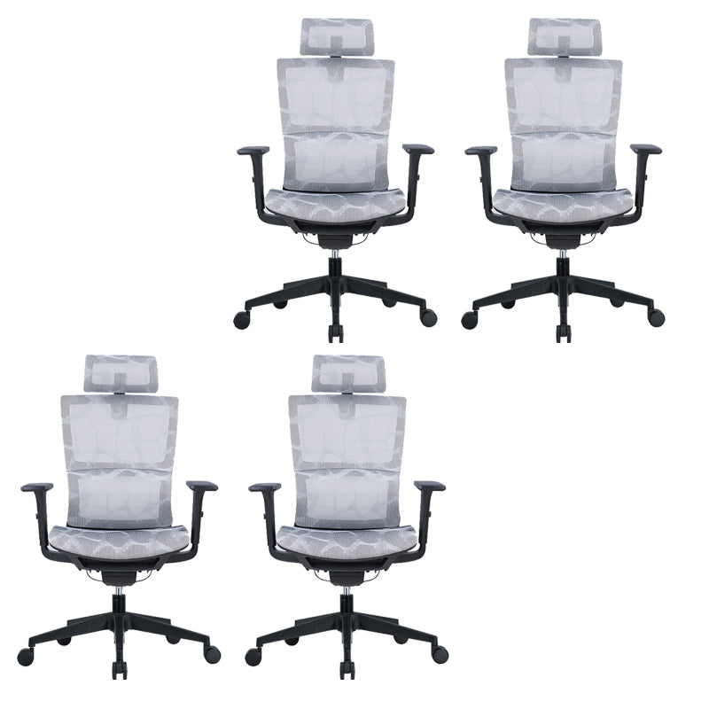 Modern Tilt Mechanism Swivel Chair Ergonomic Gray Mesh Desk Chair