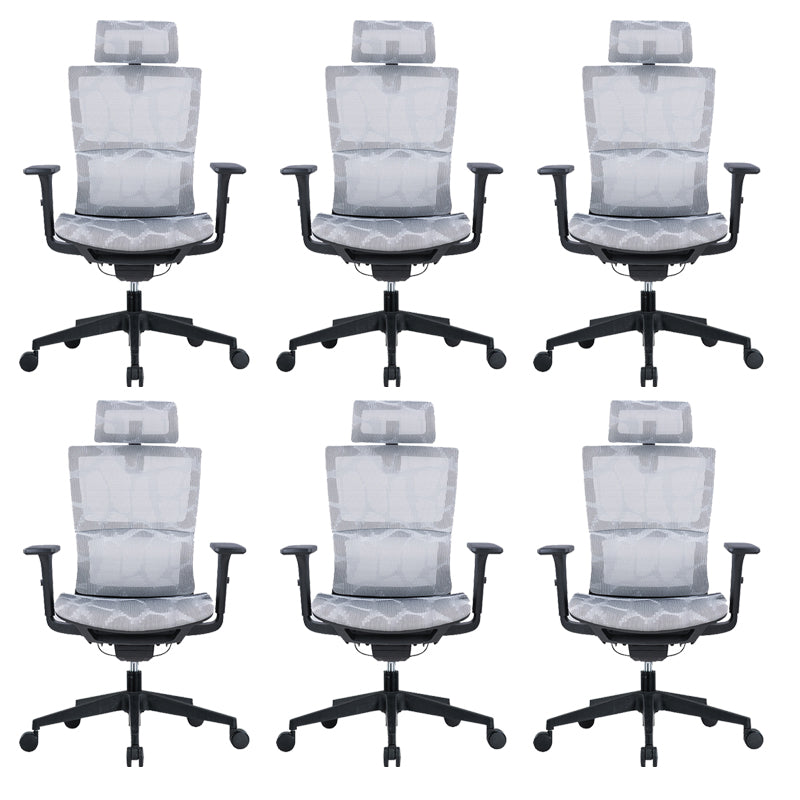 Modern Tilt Mechanism Swivel Chair Ergonomic Gray Mesh Desk Chair