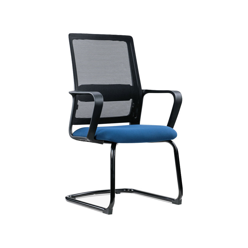 Contemporary Desk Chair Black Fixed Arms Mid Back Home Office Chair