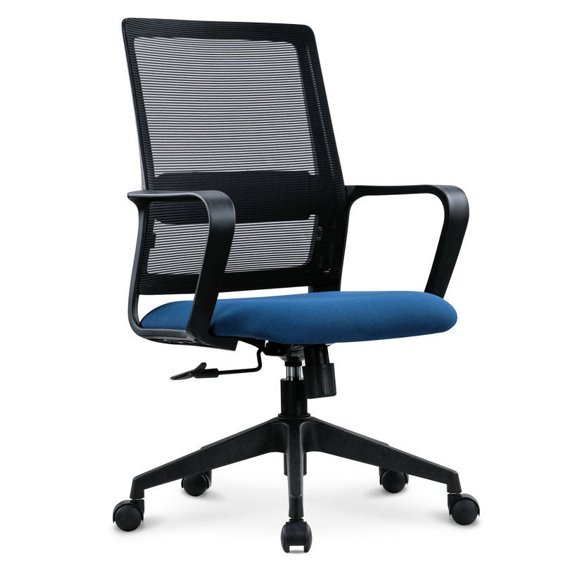 Contemporary Desk Chair Black Fixed Arms Mid Back Home Office Chair