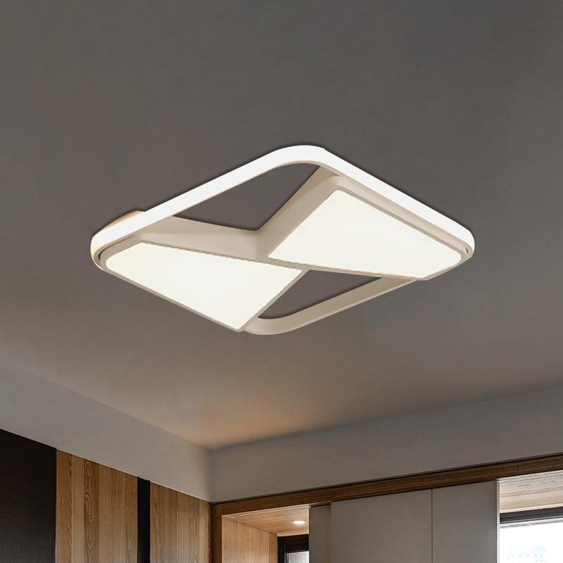 Lampada a LED quadrata montata a soffitto in stile nordico Lampada a sospensione a incasso in acrilico nero/bianco con illuminazione calda/bianca