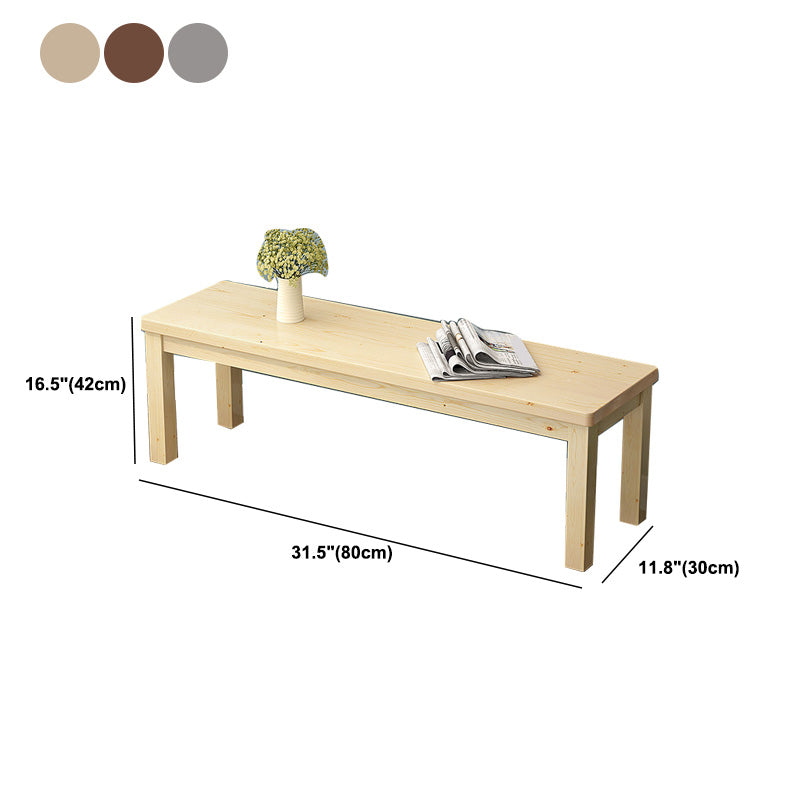 Mid-Century Modern Bench 11.81 Inch Wide Pine Bench with Squared Legs