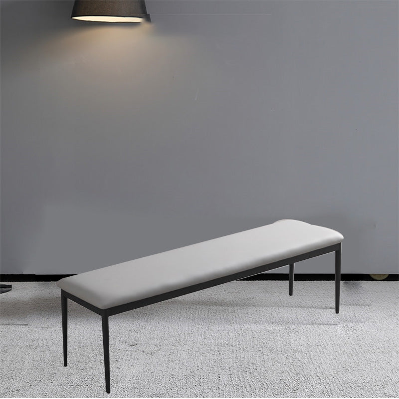 17.7"H Upholstered Seating Bench Cushioned Bench with Metal Legs