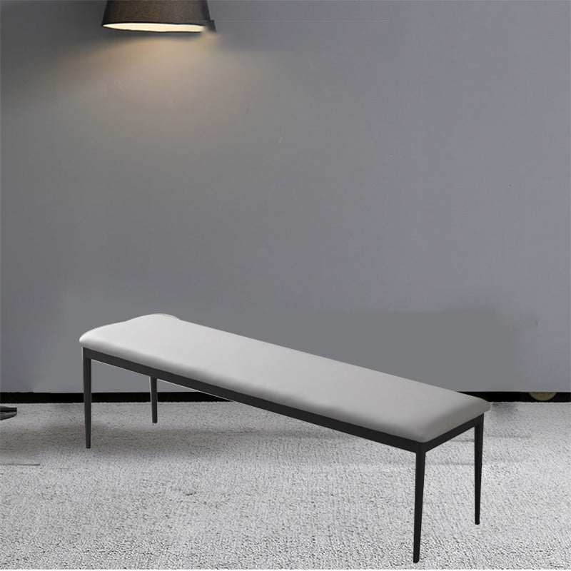 17.7"H Upholstered Seating Bench Cushioned Bench with Metal Legs